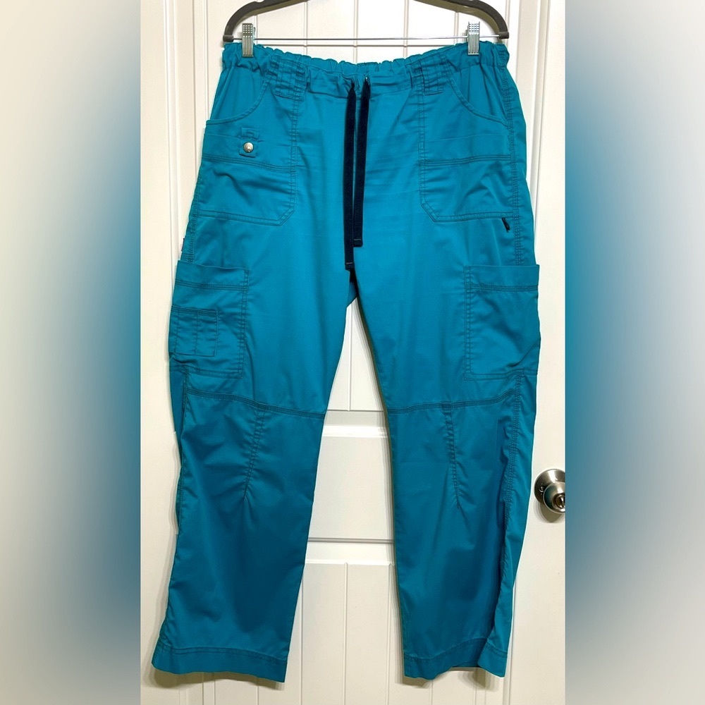 Dickies Gen Flex Women Scrubs Pant Low Rise
Drawstring Cargo Medical 857455 Teal